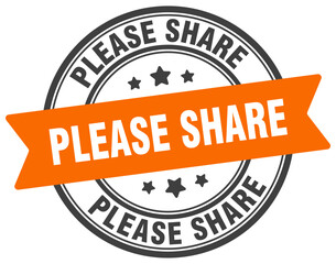 Obraz premium please share stamp. please share label on transparent background. round sign