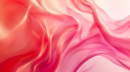 Red and pink background with three-dimensional smooth red waves.