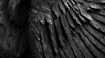 A striking black and white photo of a majestic bird's wings. Perfect for nature and wildlife themes