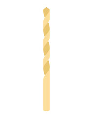 Titanium Metal Drill isolated. Locksmith tool. Vector illustration