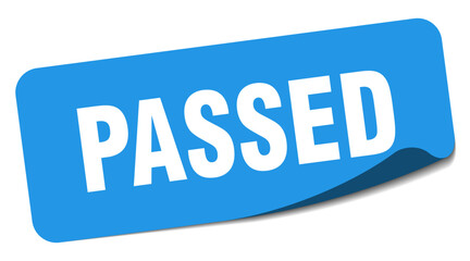 passed sticker. passed label