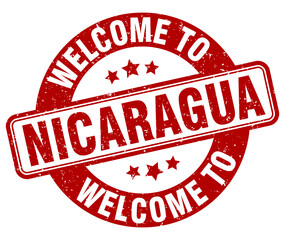 Welcome to Nicaragua stamp. Nicaragua round sign