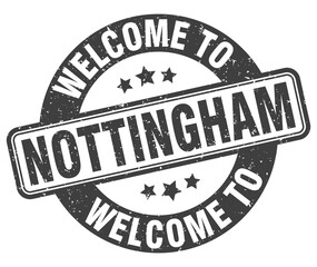 Welcome to Nottingham stamp. Nottingham round sign