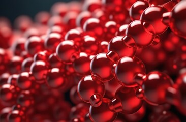 Red microbes in macro photography look like eggs. Red microbes in macro photography look like eggs. They are shaped like balls with small jumpers