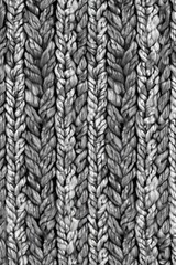 A cozy knitted blanket in black and white. Perfect for home decor projects