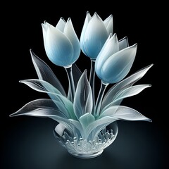 AI generated illustration of Glass Tulips