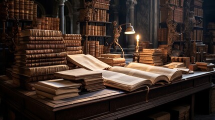 Roman scholar's library holds scrolls and manuscripts filled with knowledge