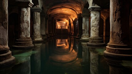 Subterranean Roman bathhouse with intricate heating and pools