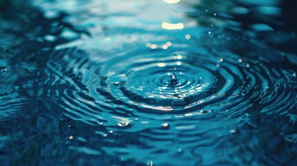 Obraz premium Detailed view of a single water drop in a pool, perfect for nature or abstract concepts