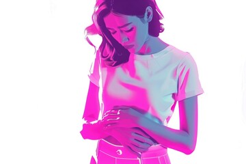 A woman in a white shirt holding a cell phone, suitable for technology concepts