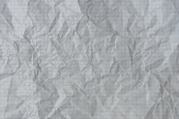 High-resolution texture of a checkered and crumpled sheet of paper