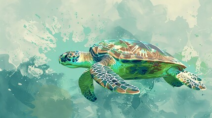 Turtle concept logo design