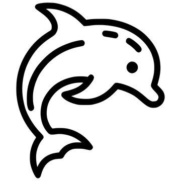 recommend clip art: dolphin silhouette illustration isolated on transparent background. Line art of jumping dolphin. PNG.