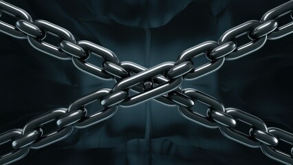 Obraz premium Black Diagonal Chain A Visual Blockchain Concept