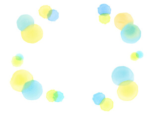 淡い水玉の水彩テクスチャフレーム