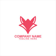 Creative abstract fox logo Design Silhouette Vector Illustration
