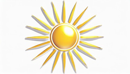 太陽、柔らかい印象、つやつや、滑らか、ロゴ風、シンプル、かっこいい、視覚的に見やすいイラスト　白い背景　generated by AI