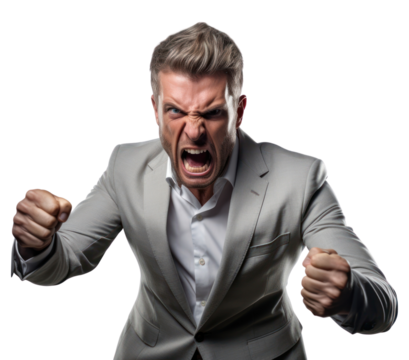 PNG Shouting adult frustration aggression