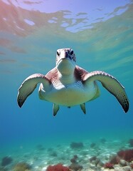 Sea Turtle migrating