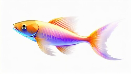 錦鯉、柔らかい印象、鮮やか、滑らか、ロゴ風、シンプル、かっこいい、視覚的に見やすいイラスト　白い背景　generated by AI