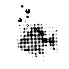 Fish halftone dots . Not AI, Vector illustration