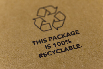 photo of a cardboard box that is recyclable