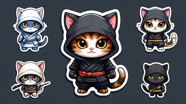 ninja cat sticker