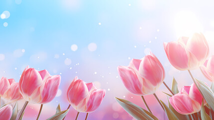 Obraz premium pink tulips