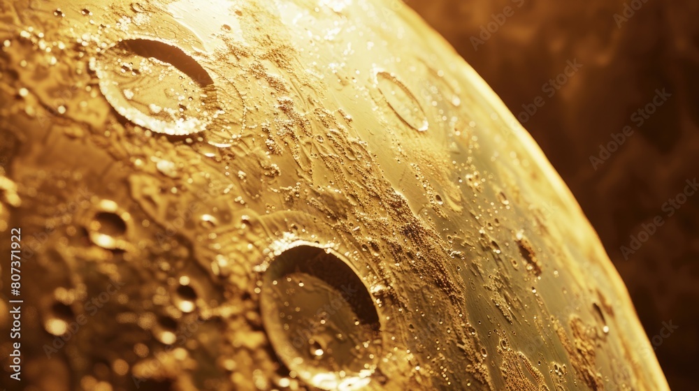 Poster Close up view of water droplets on the moon surface. Suitable for science and space-related projects