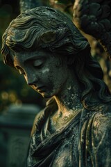 Obraz premium Detailed view of a woman statue, suitable for historical or artistic projects