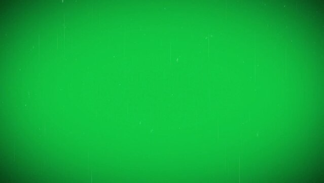Old film movie retro TV with kinescope effect with noise scratches and vignette on chroma key green screen alpha channel background in 4K