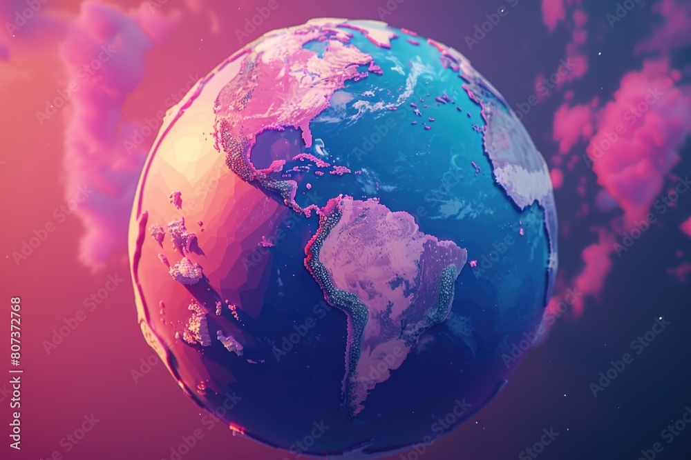Aufkleber A picture of the earth with clouds in the background. Suitable for various projects