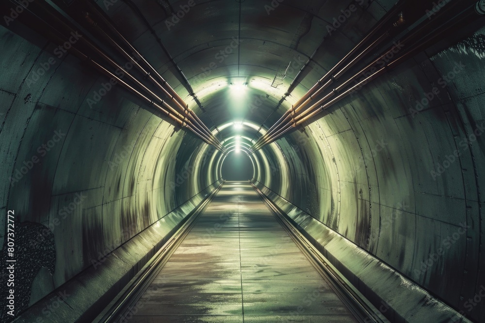 Aufkleber a long tunnel with a distant light, symbolizing hope and progress. suitable for business concepts