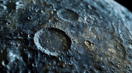 Fototapeta premium Close up view of moon with water, suitable for astronomical or science related projects