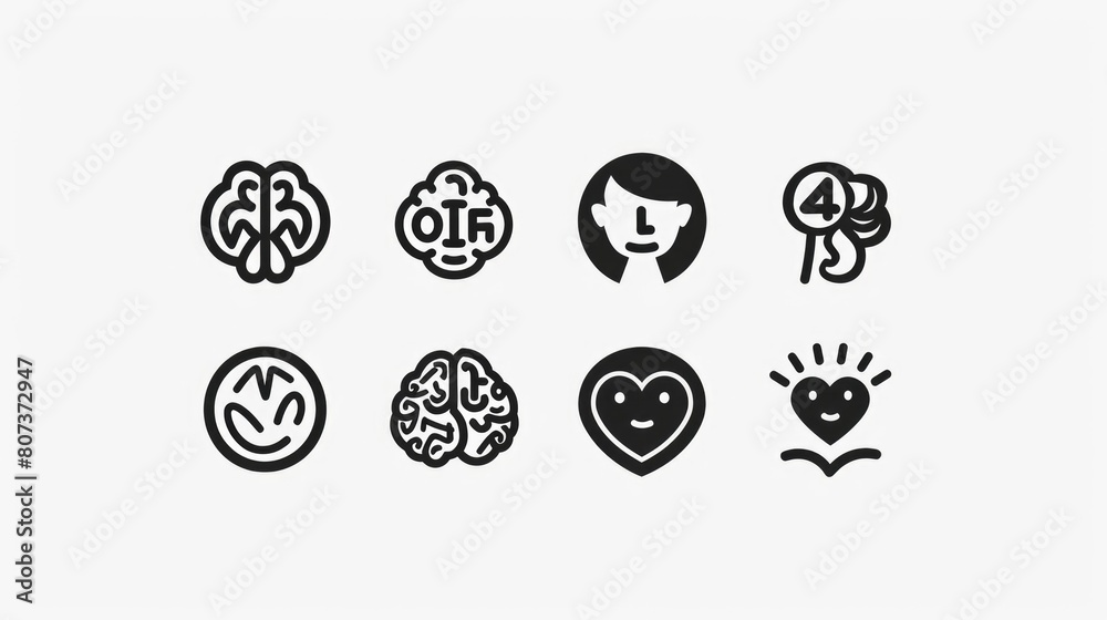 Poster collection of black and white icons suitable for various design projects