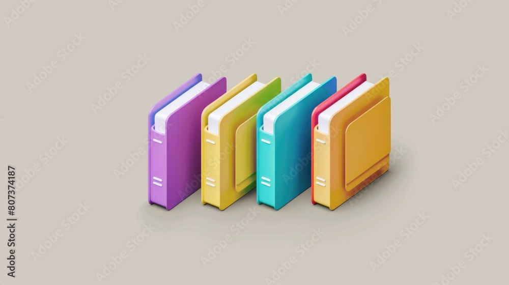 Poster a row of colorful books. perfect for educational or library themes