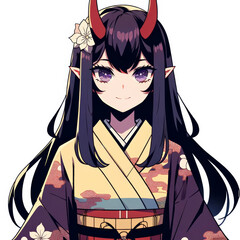 日本画（Japanese painting）／美人画（鬼）