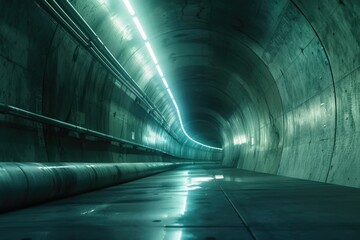 A long tunnel with a light at the end, suitable for various concepts and themes