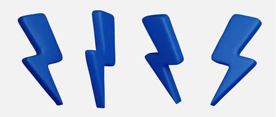 3d Thunder and bolt lighting flash correction set flash sale element. vector illustration