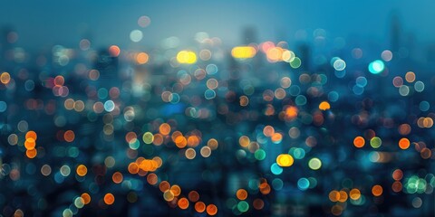Blurry image of a cityscape at night, suitable for urban backgrounds