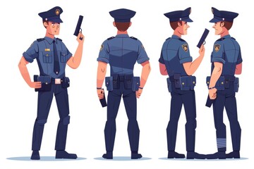 Group of police officers standing in uniform. Suitable for law enforcement concepts