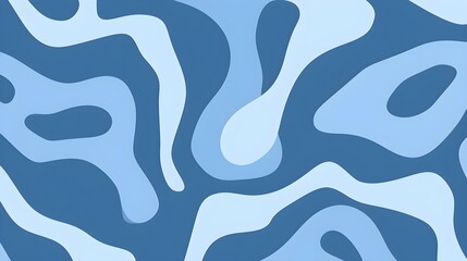 Organic Shapes in light blue Tones. Flat and minimalistic Wallpaper
