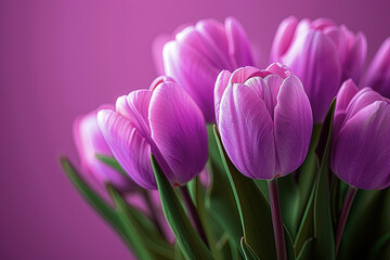 Fototapeta premium Floral Greeting Card with Blooming Tulip.Botanical natural Illustration