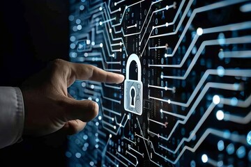 Data security on secure servers is bolstered by attack and mask protocols, integrating security protocols to safeguard secure data transmissions. - obrazy, fototapety, plakaty