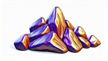 岩石の塊、柔らかい印象、つやつや、滑らか、ロゴ風、シンプル、かっこいい、視覚的に見やすいイラスト　白い背景　generated by AI