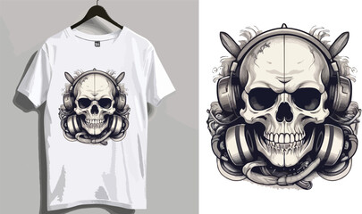 skull and crossbones t shirt design template ai generated 