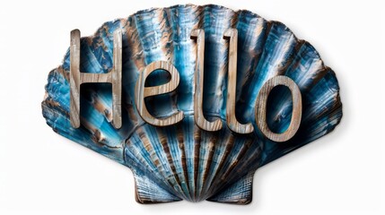 The word Hello created in Scallop Shell Letters.
