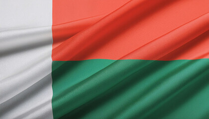 Obraz premium Realistic Artistic Representation of Madagascar waving flag