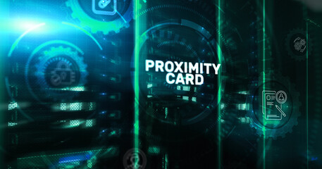 Proximity card. Card on fingerprint scanning access control system for identity verification to...