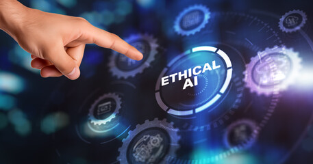 AI ethics concept. Developing AI codes of ethics. Compliance regulation standard